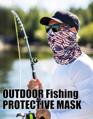 JHYWELL Cooling Neck Gaiter Face Mask, UV Protection Masks Gator, Windproof Bandana for Skiing, Fishing, Hiking, Cycling - color: Flag Design