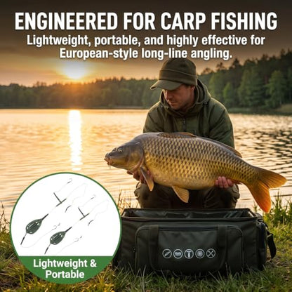 2 PCS Weighted Method Feeders for Carp Fishing, Bait Cage Design | Weighted carp feeder with a secure bait holder cage for stable sinking, targeted bait delivery and long-distance casting