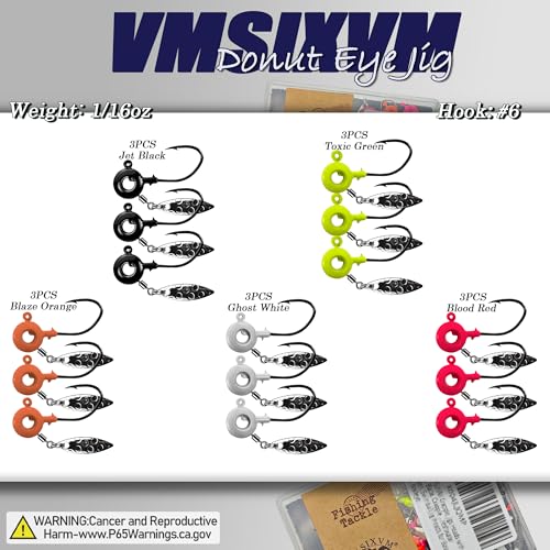 Crappie Jigs with Spinner, 15 Pcs Scent Holder Underspin Crappie Jig Heads for Bass Panfish Walleye Fishing, 1/8oz, 1/16oz - color: 1/16oz - 15 Pcs