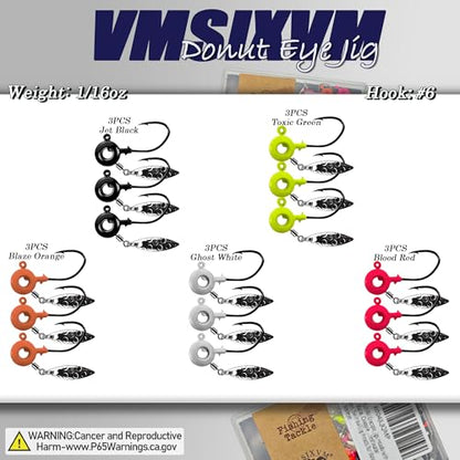 Crappie Jigs with Spinner, 15 Pcs Scent Holder Underspin Crappie Jig Heads for Bass Panfish Walleye Fishing, 1/8oz, 1/16oz - color: 1/16oz - 15 Pcs