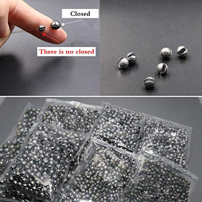 Removable Split-Shot,500Pcs Lead Sinking Split Shots Fishing Sinkers,Fishing Weights Sinkers - color: 0.8g