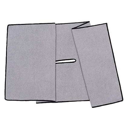 Mile High Life | Pro Tour Caddy Towel | 17" x 40" with 8" Center Slit | Premium Microfiber Waffle Texture - color: Gray/Black, size: 17" x 40"