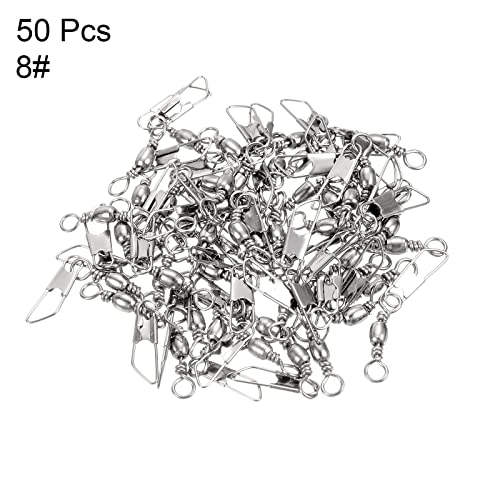 PATIKIL Fishing Barrel Swivels with Safety Snap, Carbon Steel - style: 17lb