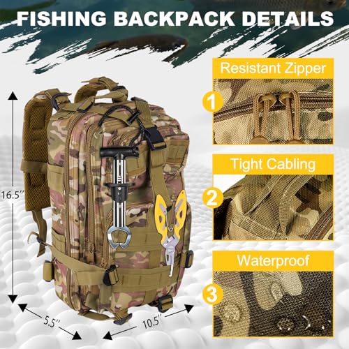 Fishing Fishing Tool Kit Gifts for Men Dad, Dad Fishing Backpack Gear Kit Lures Tackle Box Gift, Best Gifts for Fisherman Birthday, Fish Tools & Accessories Equipment Gift Set for Men Fishermen