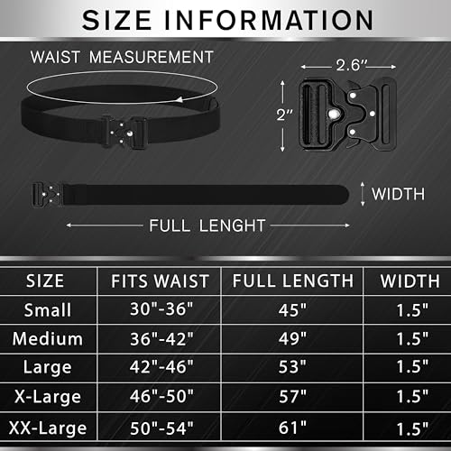 TECEUM Tactical Belt – Heavy-Duty & Quick Release – Military, Work, Rigger, Duty & Utility Belt for Men - color: Buckle 3 - Black, style: Small-for Waist 30"-36" (Length 45")