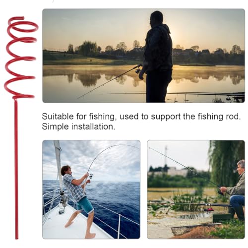 2 Pack Spiral Fishing Rod Holder for Ground Heavy Duty Metal Bank Fishing Rod Holder Support for Shore Beach Sea and Lake Upright Stand for Most Rods