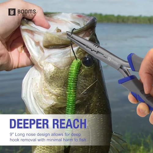 Booms Fishing Tool Kit Saltwater: 8pcs Fishing Gear and Equiment - 7” Fillet Knife, Needle Nose Pliers, Fish Gripper, Scissors, Retractor, Rod Strap, Hook Keeper, Lanyard - Fishing Gift for Men, XT02