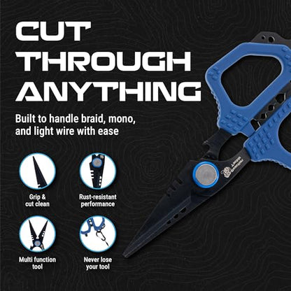 Reaction Tackle 7 Piece Fishing Tool Kit, Fillet Knife and Sharpener, Fishing Pliers, Braid Scissors, Floating Lip Gripper, Hook Remover and Lanyard, Stainless Steel for Saltwater and Freshwater