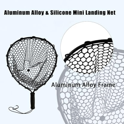 101.5in Large Fishing Net with Handle Carbon Fiber Coated Rubber Telescoping Minnow Long Landing Pond Net Collapsible Kayak Folding Fish Net - color: Little Handwriting