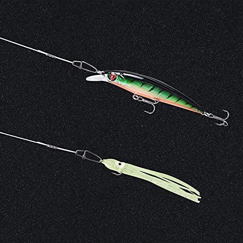 50lb 100% Fluorocarbon Fishing Leaders, 10/20 Pcs, Saltwater/Freshwater, 20in Fluorocarbon Leader line with Swivel and Snap - size: 20 in, 20 pcs