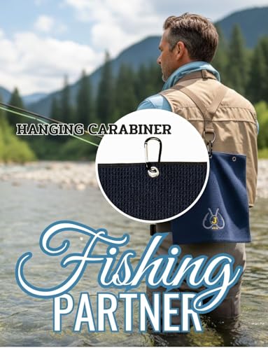 Embroidered Fishing Towels with Clip, Personalized Microfiber Towel Accessories for Fishing Lovers, 16x16 Inches, Pack of 2, Initial A - color: A