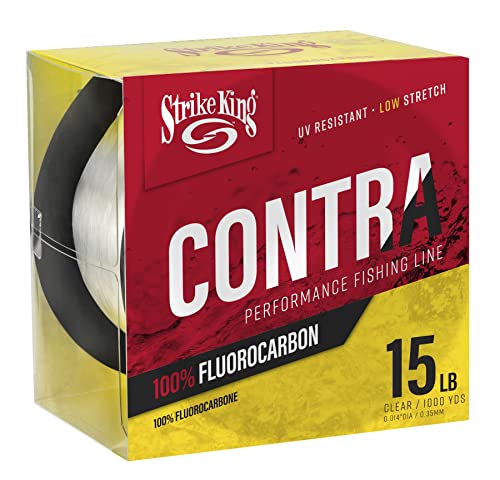 Strike King Contra Fluorocarbon Performance Fishing Line, UV-Resistant - style: 200-yard/15-pound