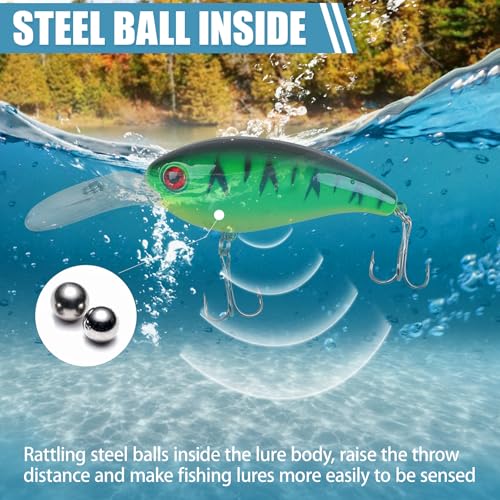 Fishing Lures Hard Bait Minnow Swimbait Crankbait Jerkbait Lure with Treble Hooks 3D Eyes Freshwater Saltwater Fishing Lures for Bass Trout Walleye Pike Catfish - color: A-8pcs-4in/0.45oz
