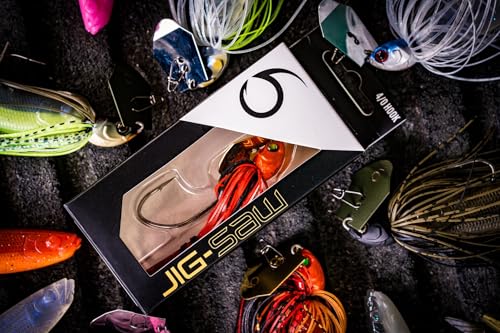 6th Sense - Jigsaw Bladed Jig for Bass Fishing, Vibrating Swim Jig, Reaction Bite Bait - color: Green Pumpkin Pro, size: 3/8oz.