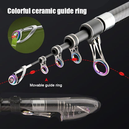 13Ft 14Ft 16.4Ft Telescopic Fishing Rod,1-7Oz,15-40LB Carbon Portable Spinning Fishing Pole, Boat Saltwater and Freshwater Surfcasting Baitcasting Rod, Long Distance Throwing Fishing Rod - size: 16.4 ft