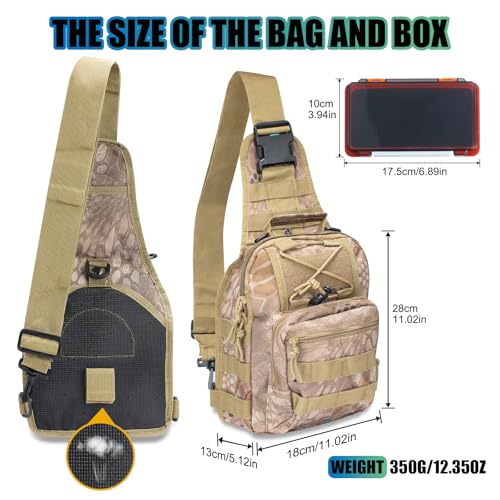 Waterproof Fishing Backpack with 2 Tackle Boxes, 2-Way Carry Design & Durable Material,Black, Khaki, Camo (Khaki with Two Tackle Boxes) - color: Khaki With Two Tackle Boxes