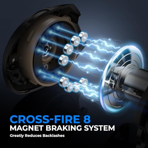 KastKing MegaTron Baitcasting Reels, High Capacity or High Speed Low Profile Casting Reel, 7+1 Double Shielded Stainless Steel BB, 8-Button Magnetic Brakes, Powerful Drag, Freshwater & Inshore Fishing - size: Right- 7.2:1, style: Megatron 100