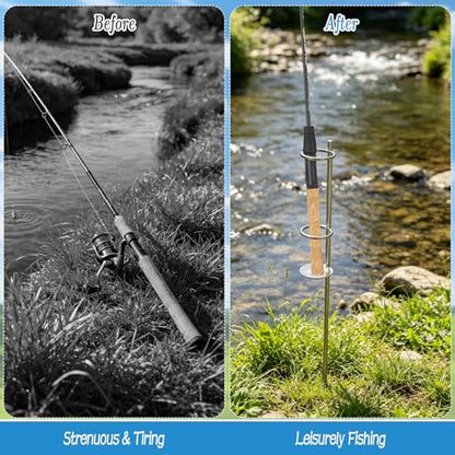 4 Pack 27in Metal Sand Spike Fishing Rod Holder for Surf Fishing for Beaches, Rivers and Sandy Beaches