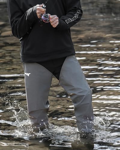 KastKing RiverWalker Hip Waders, Breathable Waterproof Stockingfoot Hip Waders with 4mm Neoprene Booties, Fishing Waders - size: Large