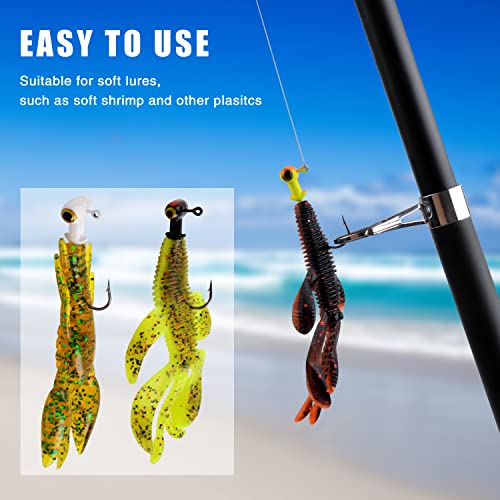 Fishing Jig Heads Kit,Football Painted Head Jig Hook with Double Eye Glow Crappie Bass Jig Head Hooks 1/8oz 3/16oz 1/4oz Fishing Jig Hooks for Freshwater Saltwater - color: Crappie Jig heads-1/4 oz-30 Pack