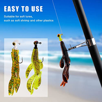 Fishing Jig Heads Kit,Football Painted Head Jig Hook with Double Eye Glow Crappie Bass Jig Head Hooks 1/8oz 3/16oz 1/4oz Fishing Jig Hooks for Freshwater Saltwater - color: Crappie Jig heads-1/4 oz-30 Pack