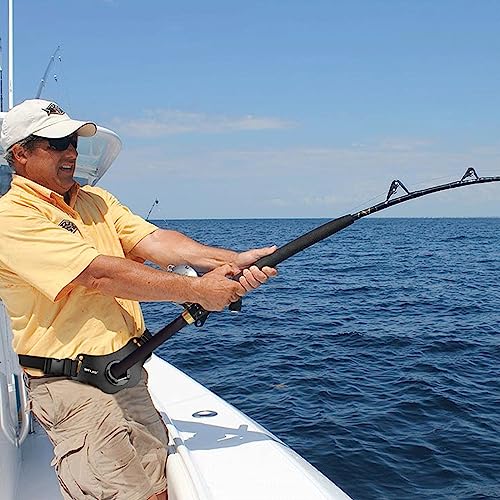 SANLIKE Fishing Belt Fight Belt Adjustable Aluminum Waist Fighting Belt Rod Holder Stand-up Fishing Belt - color: Black