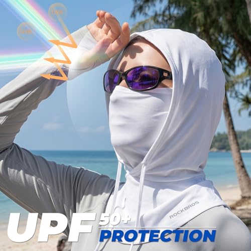 ROCKBROS Cooling Balaclava Face Mask 3 in 1 Full Face Mask for Summer with Ear Loops Neck Gaiter Sun UV Protection - color: Black*2