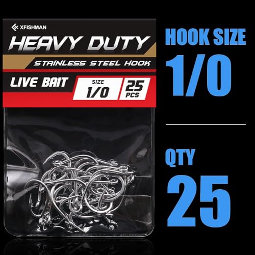 3X-Strong-Octopus-Hooks-Saltwater-Fishing-Circle-Hooks- Stainless Big Game Size 1-13/0 - size: 1/0 Pack of 25