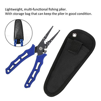 Fishing Lure Pliers Hook Remover Controller Scissors Tool for Fishing Control Blue