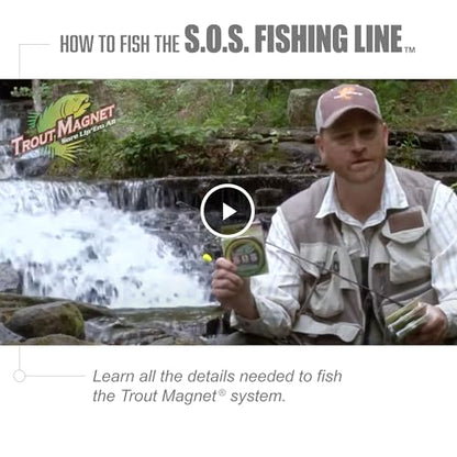 Trout Magnet Trout S.O.S. Fishing Line - 2lb Test, 350 Yard Spool, .16mm Diameter - The Strongest Light Invisible Fishing Line - Made in the USA with Smooth Copolymer for Kink-Free Tangle-Free Fishing
