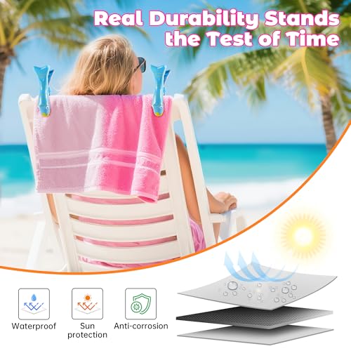 8 Pack Towel Clips for Beach Chairs, Durable and Jumbo Size Parrot Towel Clips, Portable Cute Creative Beach Towel Clip for Beach Chairs Cruise Patio Pool or Daily Use - style: Pineapple+Beer+Parrot+Fish
