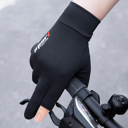 FGSS Summer Fishing Gloves for Men UV Sun-Protection Cycling Gloves Anti-Slip Fingerless Gloves for Driving Hiking Outdoor - color: Black