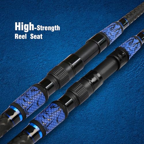Fiblink Surf Spinning Fishing Rod, 2-Piece/3-Piece Travel Saltwater Surf Fishing Pole - style: 8'-2pc