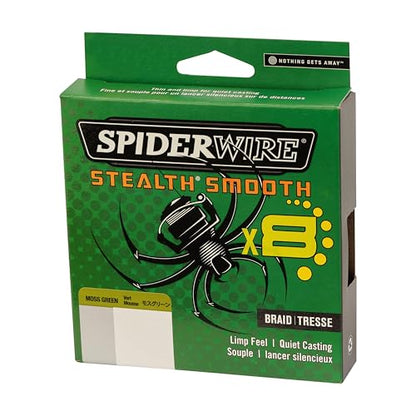 SpiderWire Stealth Braid Fishing Line - color: Moss Green - Stealth Smooth, size: 125yd, style: 15lb Break Strength