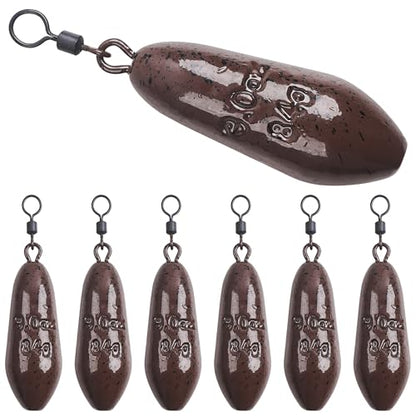 Carp Fishing Weight Sinkers,Coated Tapered Flat Pear Carp Fishing Sinkers with Rolling Swivel Carp Coarse Fishing Gear Tackle 2oz 2.5oz 3oz 3.5oz 4oz - size: 3oz-6pcs, style: Water Drop Shape