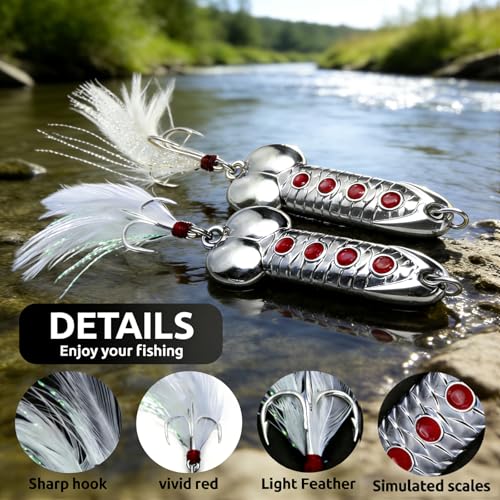 5Pcs Funny Fishing Lures,Top Water Bass Fishing Hooks Gear,Metal Luminous Sequin Spoons,Prank Joke Fish Lure Trout Lures Spinner Baits for Fishing Lovers,Freshwater Saltwater Fishing Gag Gifts for Men