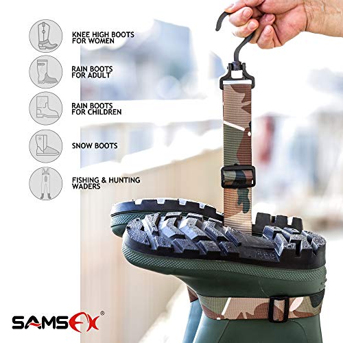 SAMSFX Fishing Wader Boot Hanger Adjustable Strap for Storage Drying - color: Camo Straps and Plastic Hook