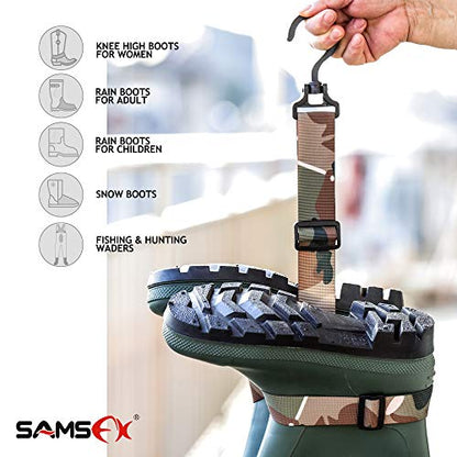 SAMSFX Fishing Wader Boot Hanger Adjustable Strap for Storage Drying - color: Camo Straps and Plastic Hook