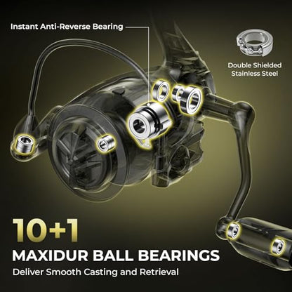 KastKing Spartacus Defender Twin-Tip Fishing Rod and Reel Combo, Spinning & Baitcaster Combo, KastFlex IM7 Graphite 2-Piece Blanks with Backup Tip Section, PTS System, EVA Handles - style: Spin-6'6" M-2000 Reel (2pcs+ Extra Tip)