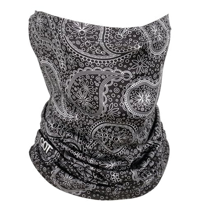UPF 50+ Fishing Neck Gaiter - UV Face Mask Sun Protection for Men Women | Moisture-Wicking, Quick-Drying, Built-in SPF, UVA/UVB Blocking, Hunting Camo Design, Versatile Headwear - color: Black Paisley