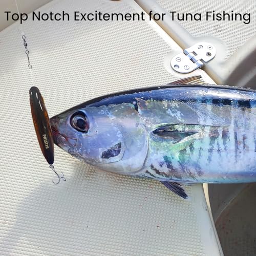 Pristis 3 pcs Topwater Fishing Plopper Lures, Floating Popper Bait Set with Chemically Sharpened Hooks for Saltwater Freshwater, Top Water Plopping Swimbait Teaser for Bass Tuna Perch Pike Crappie - color: Iridescent Luster Pencil Poppers