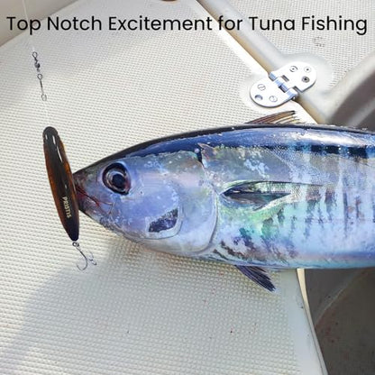 Pristis 3 pcs Topwater Fishing Plopper Lures, Floating Popper Bait Set with Chemically Sharpened Hooks for Saltwater Freshwater, Top Water Plopping Swimbait Teaser for Bass Tuna Perch Pike Crappie - color: Iridescent Luster Pencil Poppers