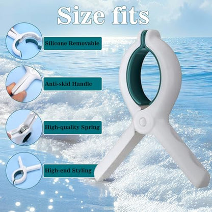 2025 New Boat Towel Clips 10pcs, Cruise Beach Chair Towel Clips, Storm Proof Large Clips, Outdoor Towel Organizer for Cruise, Beach, Fishing, Cruising Trips