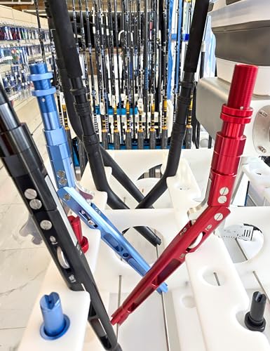 BLUEWING 45 Fishing Rods Storage Rack Trolling Aluminum Bent Butt Rod Rack Rods Holder Mounted Pole Organizer Large Capacity for Rods and Reel Combos - color: White
