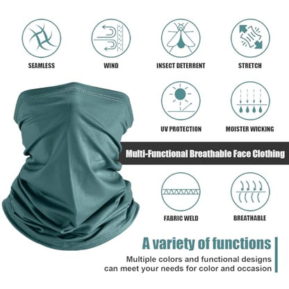 Geyoga Summer UV Protection Cooling Neck Gaiter | Sunscreen Breathable Face Scarf Bandana Mask Neck Gaiter for Outdoor Fishing Hiking Camping - color: Stylish Color