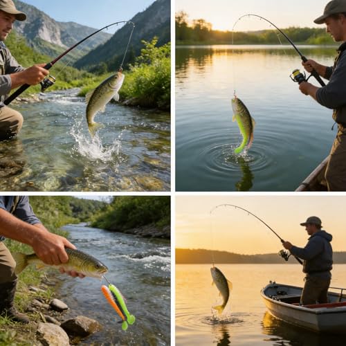 Fishing Lure Kit, 45PCS Tackle Box with Soft Plastic Baits, Spinnerbaits, Jig Heads, Topwater Lures, Fishing Gear Accessories Kit for Bass Trout Walleye Freshwater Saltwater - style: D-70pcs