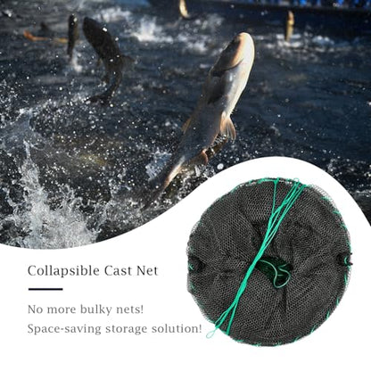 Minnow Trap with Foldable Fishing Net (11x24 Inch) & Collapsible Fish Bucket - Crab, Crawfish, Shrimp Trap for Freshwater Saltwater Fishing