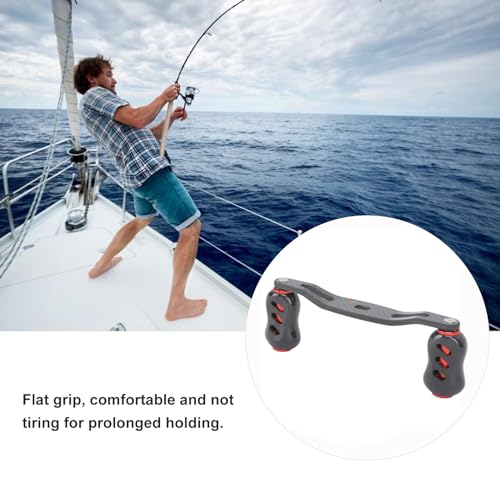 Haofy Fishing Reel Handle, Bait Casting Reel Rocker Arm Carbon Fiber 95mm Universal Interface for Replacement - color: Red