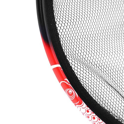 Fishing Landing Net Head Fly Fishing Net Rubber Coated Replacement Net 8mm Thread Fish Catching Releasing Landing Net Head - color: 45cm
