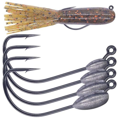 XFISHMAN-Tube-Jig-Heads-for-Bass-Fishing-Tube-Bait-Hooks 1/16oz 1/8oz 3/16oz 1/4oz (12-Pack) - color: 3/0 Hooks, size: 1/8oz (12-Pack)